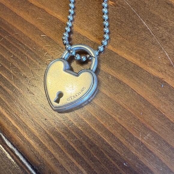 Tiffany & Co. Silver Heart Padlock Necklace - Picture 2 of 6